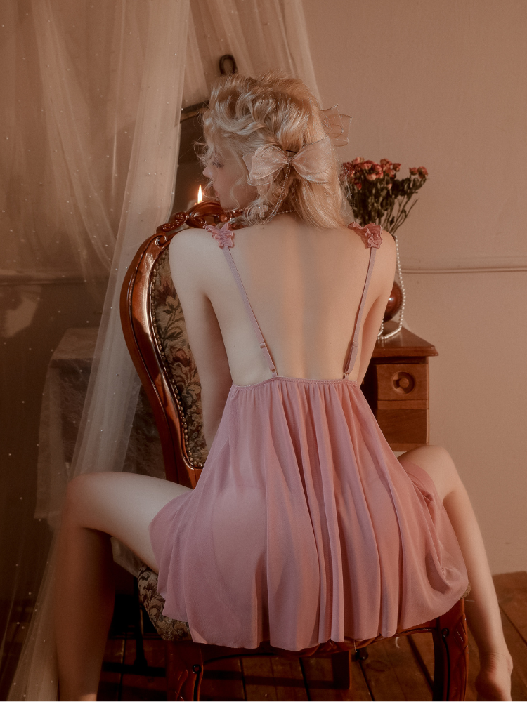 Babydoll transparente con volantes