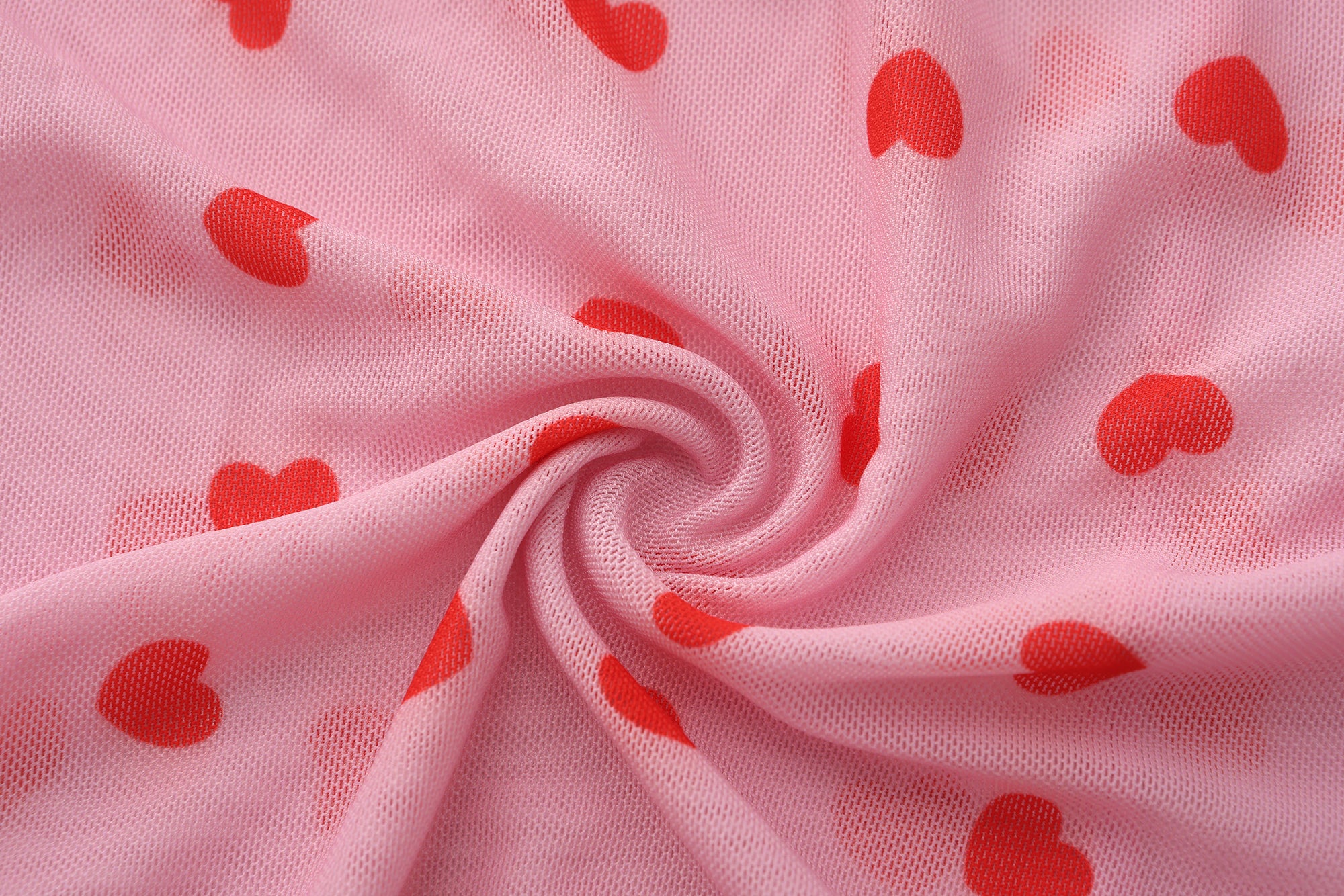 Pink Heart Mesh Lace Lingerie Slip Dress