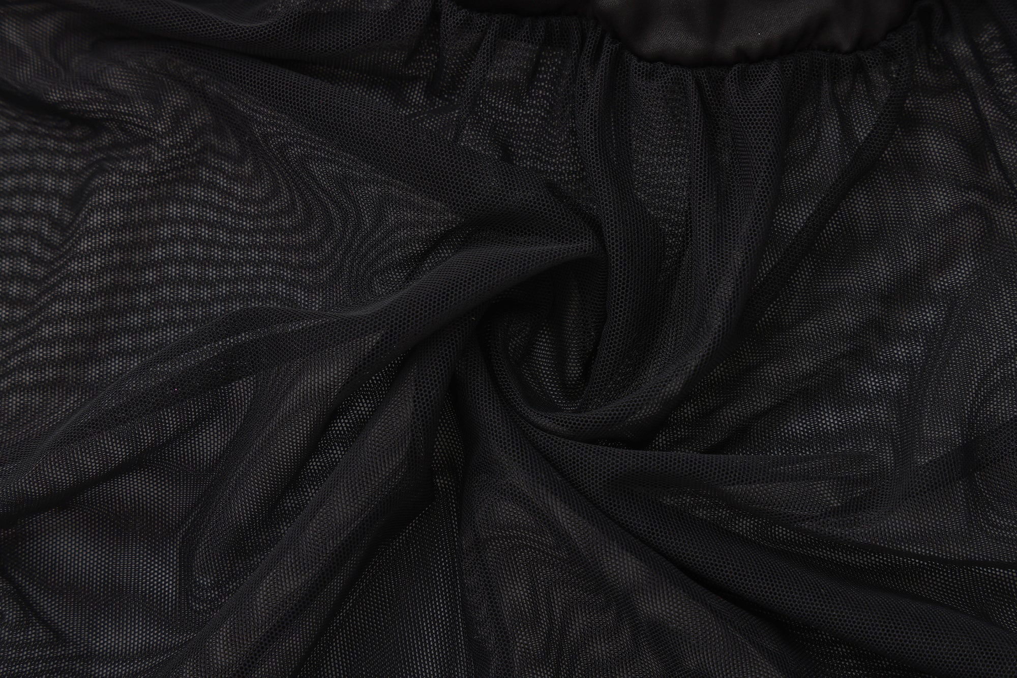 Close-up of black fabric with a subtle pattern