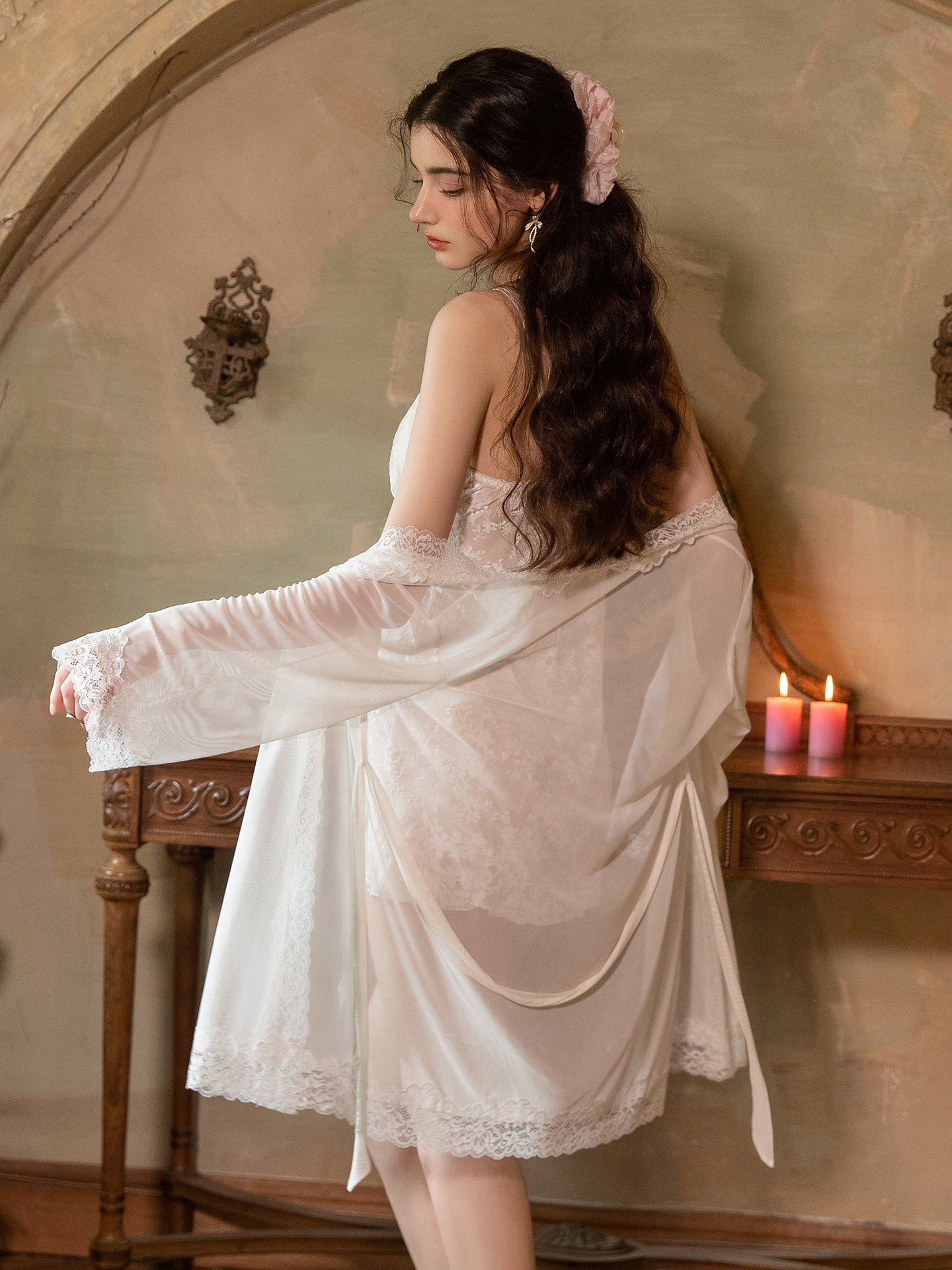 Lavender flutter babydoll sleep dress view