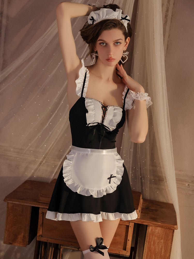 Ruffle Trim Maid Costume Set