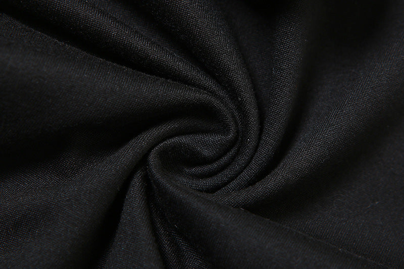 Close-up of black fabric with folds