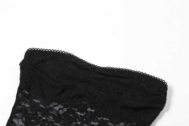 Strapless Lace Mesh Tube Top