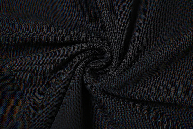 Halter Ruffle Mesh Sheer Mini Dress