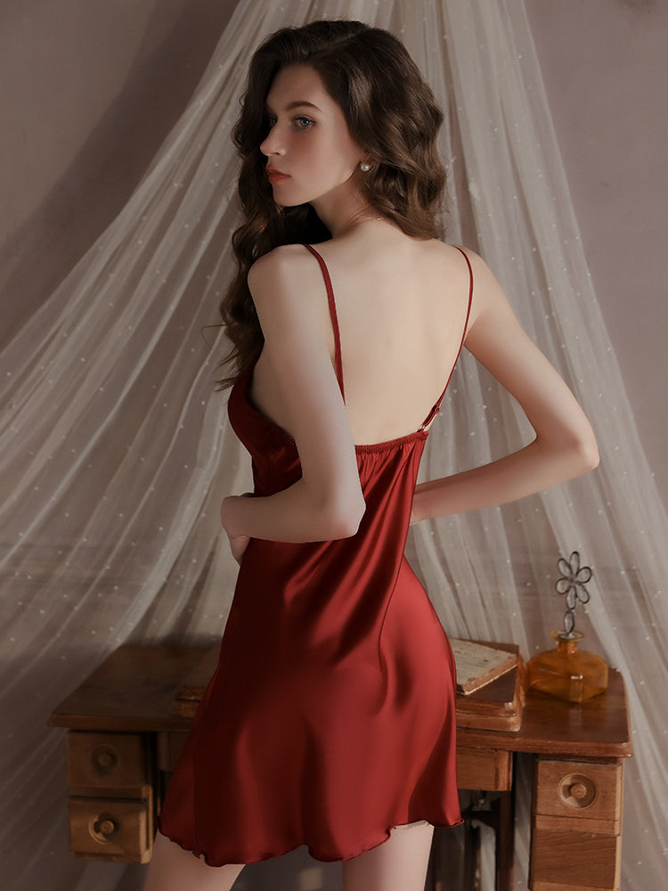 Satin Bow Slip Dress