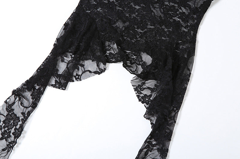 Strapless Lace Mesh Tube Top