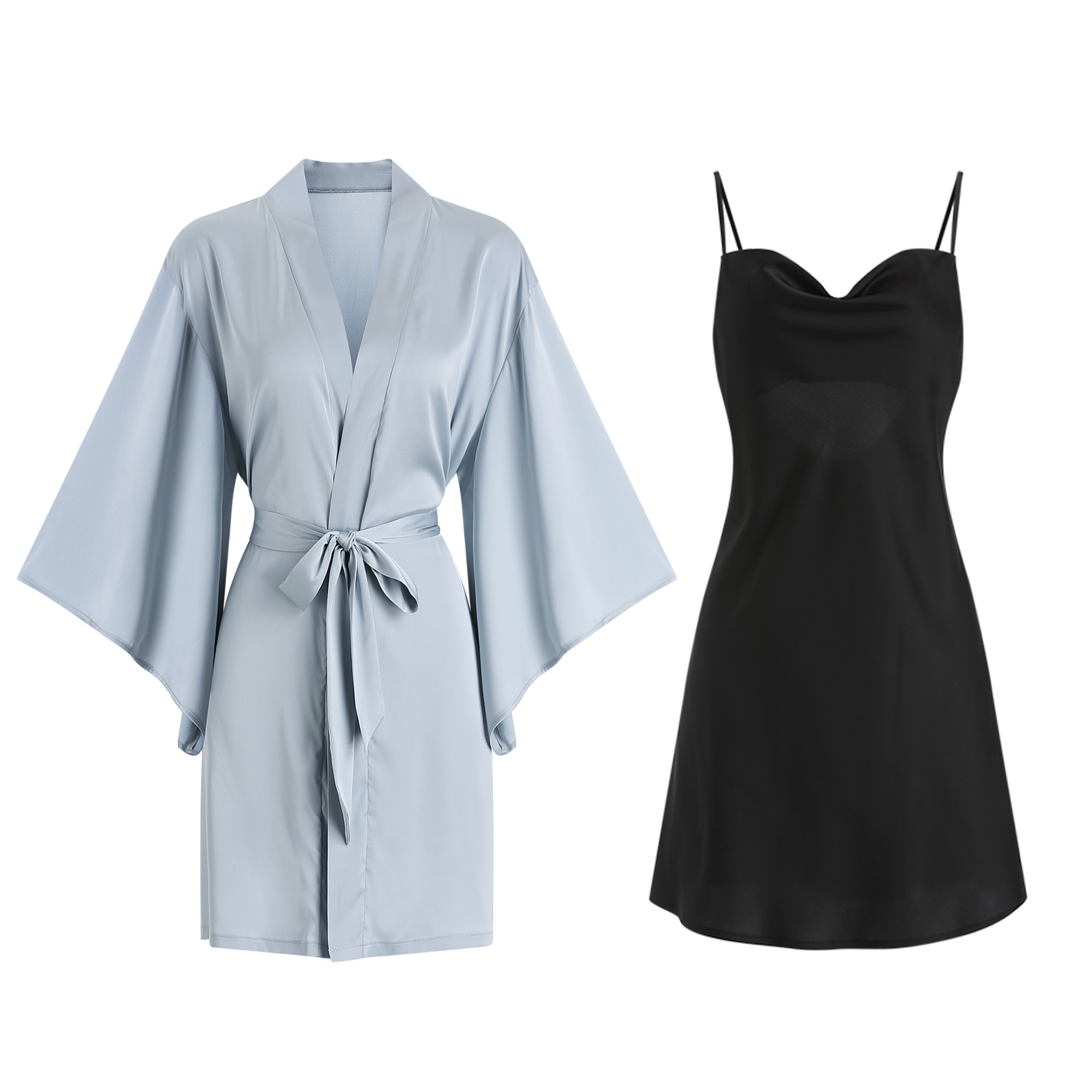 Robe nuisette élégante en satin noir