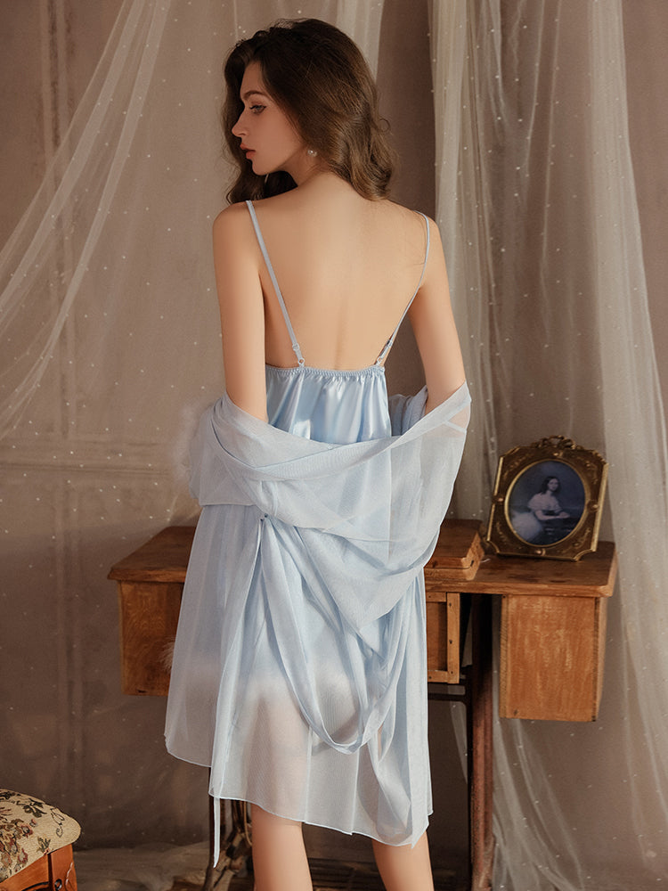 Robe nuisette en satin Swan's Whisper