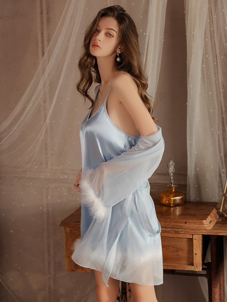 Swan's Whisper Satin Slip Dress