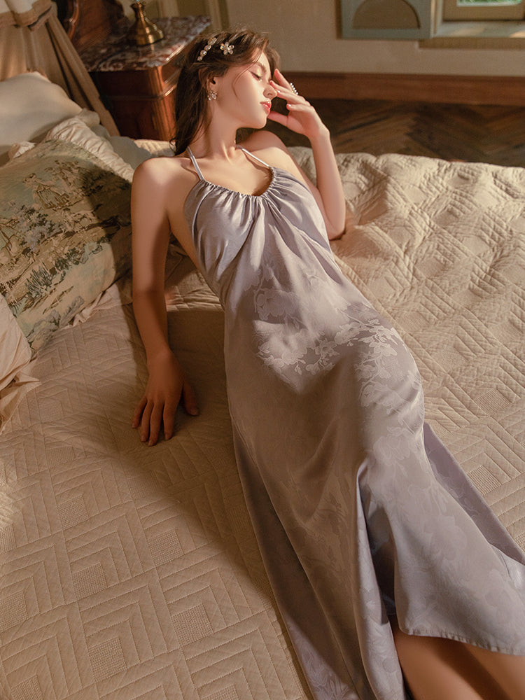 satin dress slip dress halter dress floral dress jacquard dress silk slip dress night gown white midi dress black slip dress