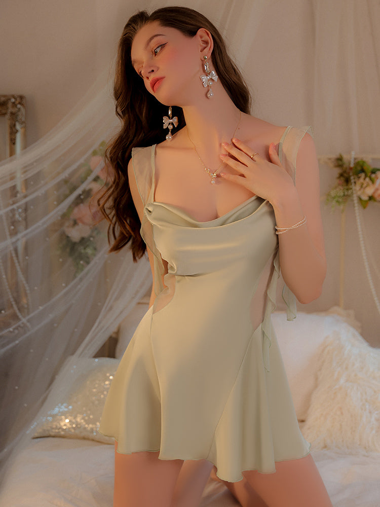 Robe nuisette en satin Romance