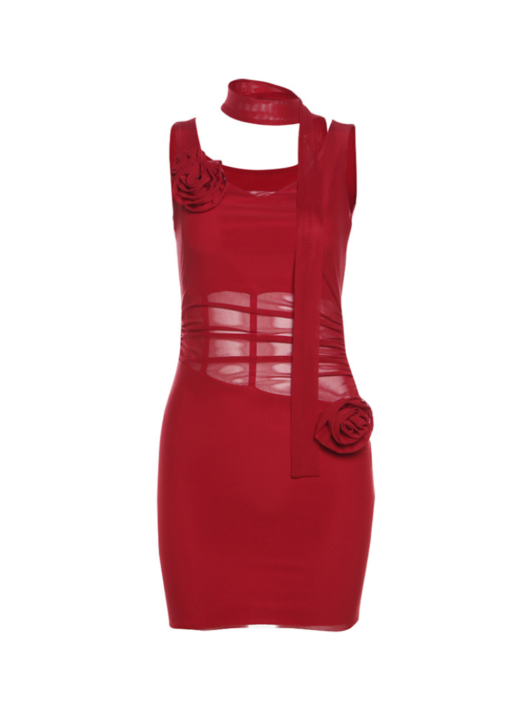 Rosette Accent Bodycon Dress