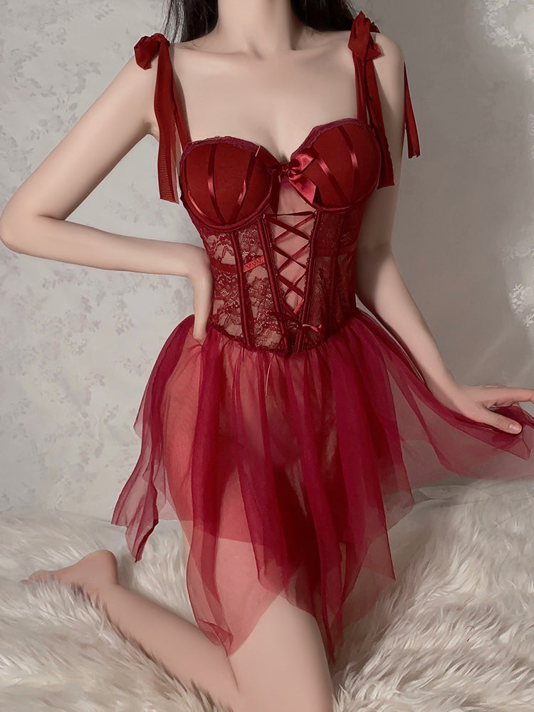 Corset de conte de fées avec jupe transparente