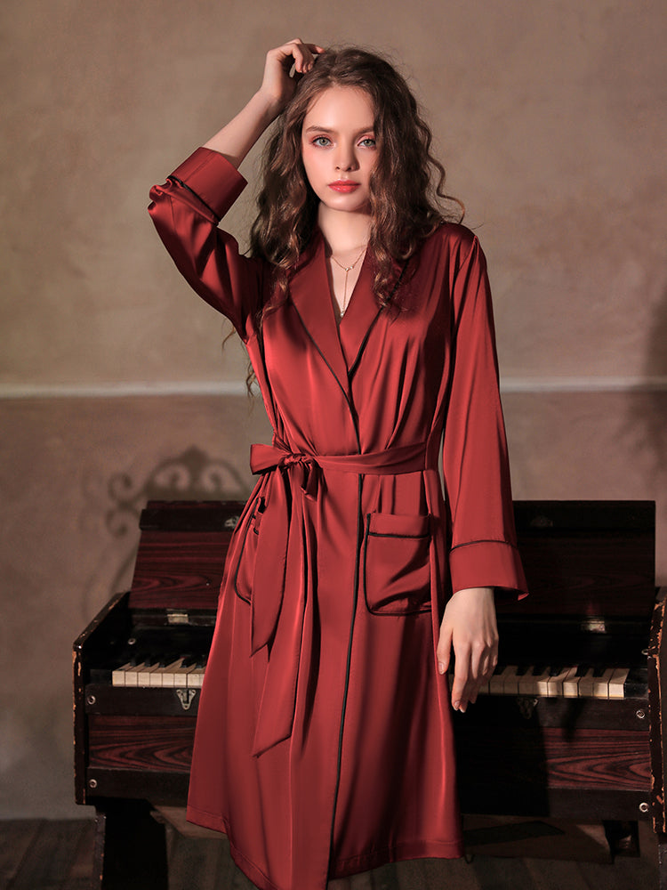 Robe mi-longue en satin