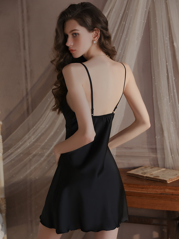 Satin Bow Slip Dress