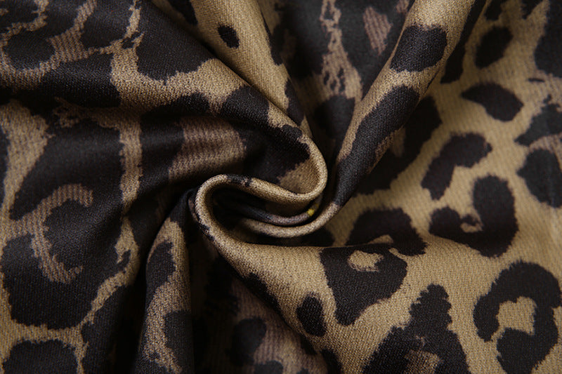 Leopard print fabric with a close-up view
