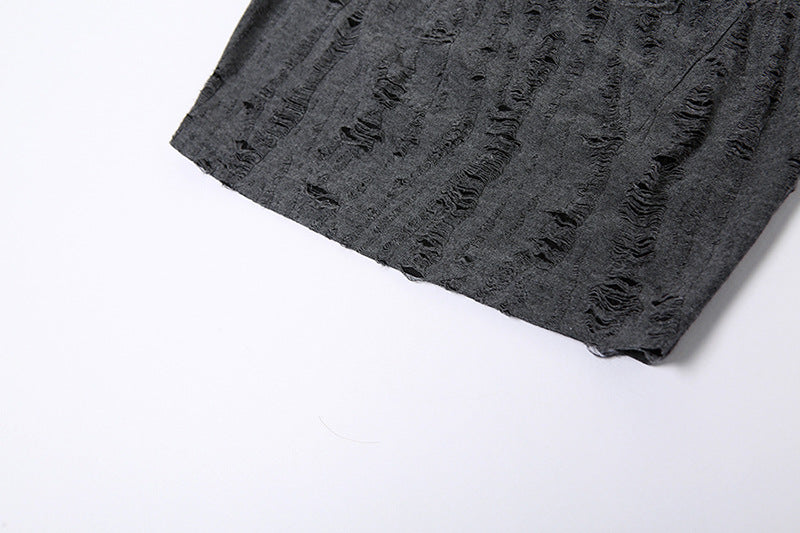 Dark gray textured fabric on a white background