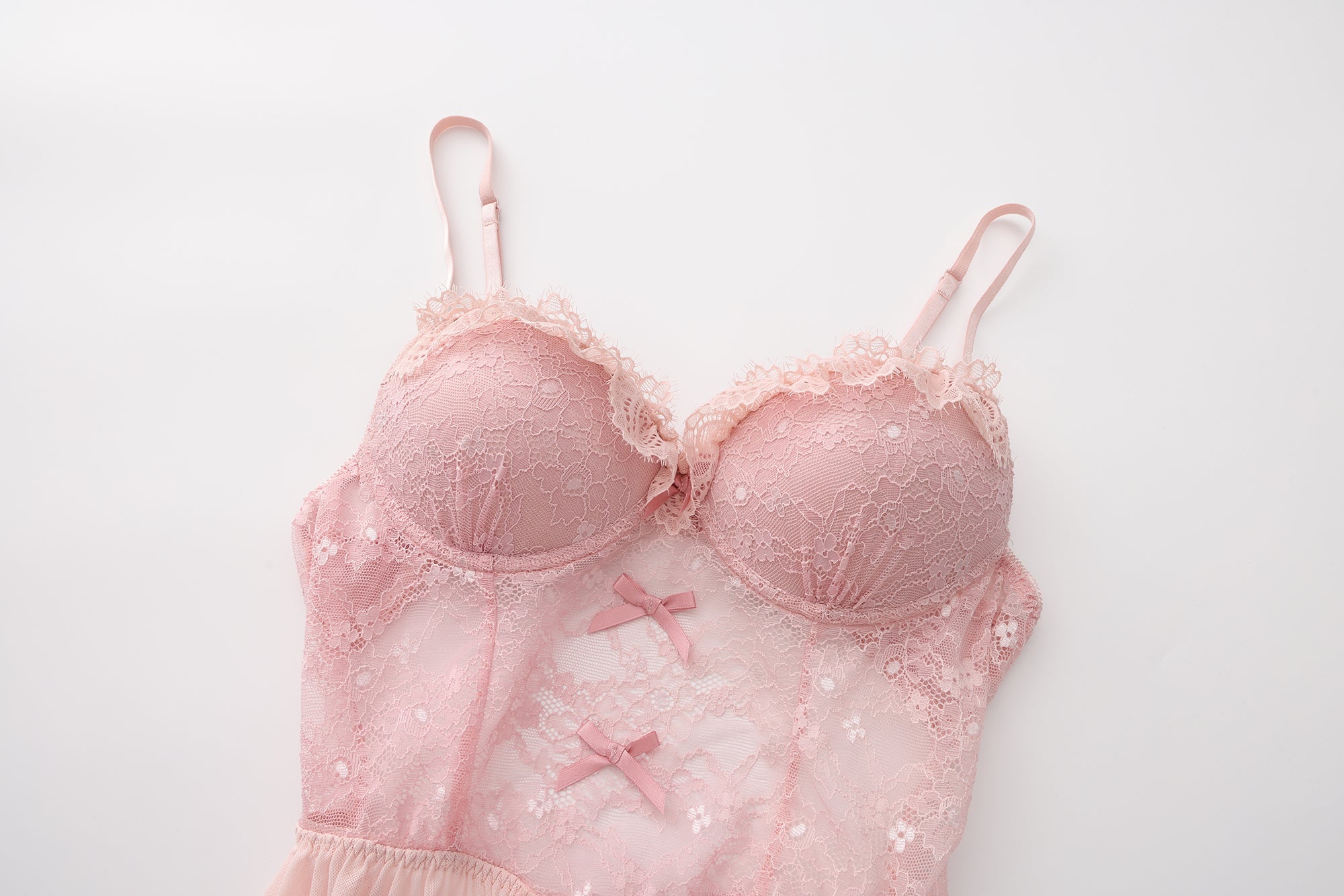 Lace Trim Mesh Babydoll Nightdress