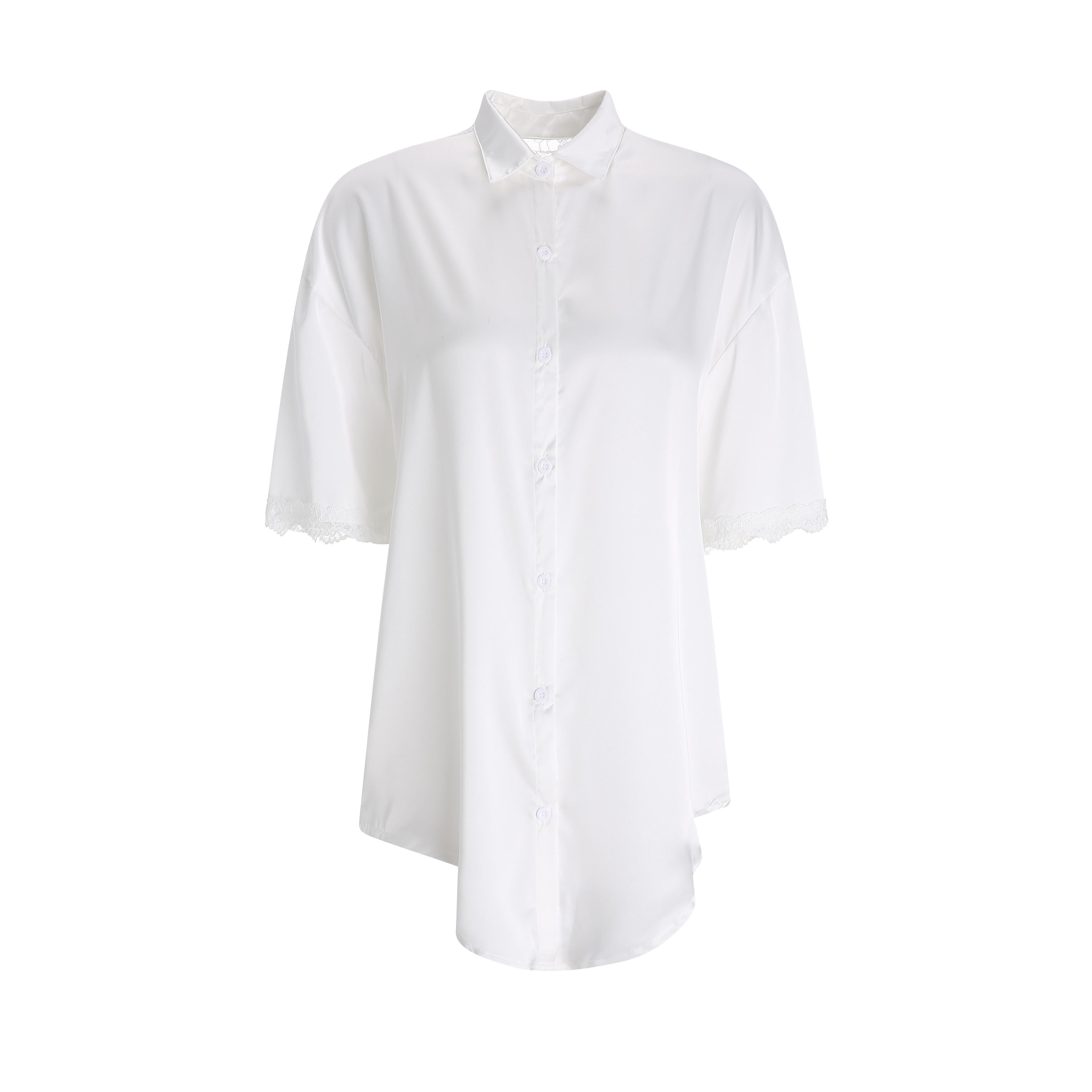 Chemise blanche avec détails en dentelle 