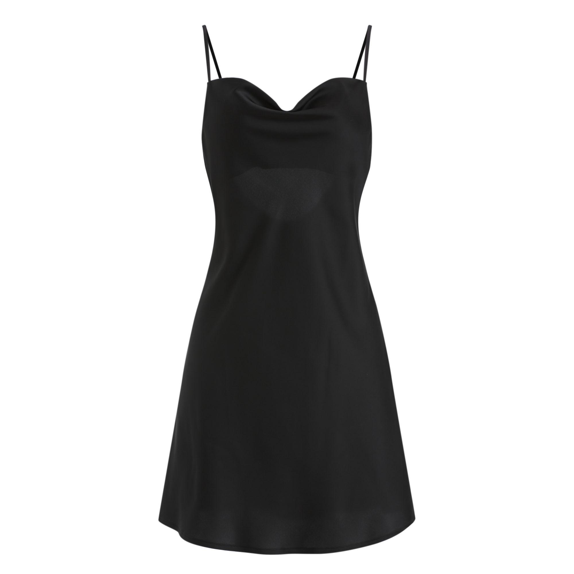 Sleek Noir Satin Slip Dress