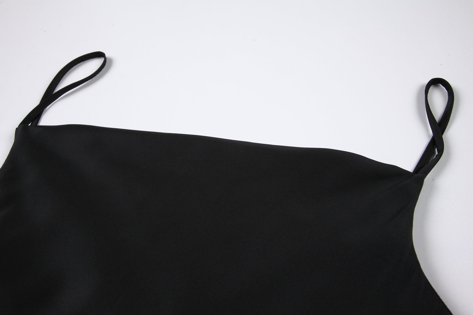 Sleek Noir Satin Slip Dress