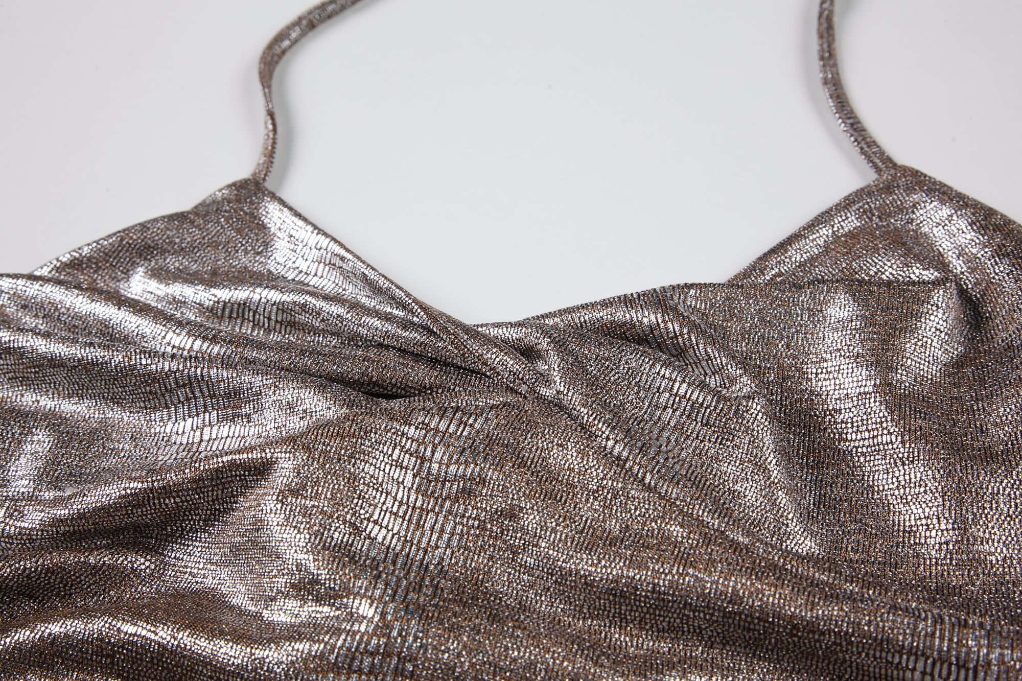 Glamorous Shimmer Slip Dress with Chain Detail