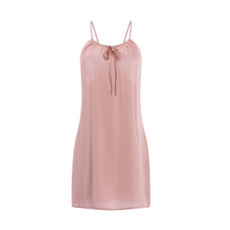 Robe nuisette élégante en satin à col licou